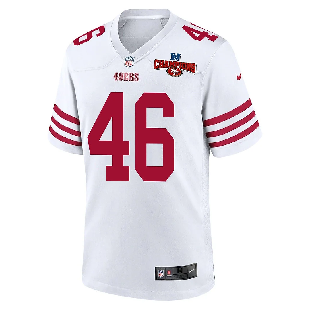 Zennovawear Taybor Pepper 46 San Francisco 49ers NFC Champions Patch Game Men Jersey - White