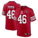 Zennovawear Taybor Pepper 46 San Francisco 49ers NFC Champions Patch Game Men Jersey - Scarlet