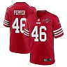 Zennovawear Taybor Pepper 46 San Francisco 49ers NFC Champions Patch Game Men Jersey - Scarlet