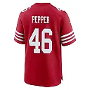 Zennovawear Taybor Pepper 46 San Francisco 49ers NFC Champions Patch Game Men Jersey - Scarlet