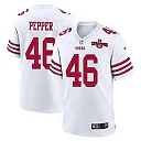 Zennovawear Taybor Pepper 46 San Francisco 49ers NFC Champions Patch Game Men Jersey - White