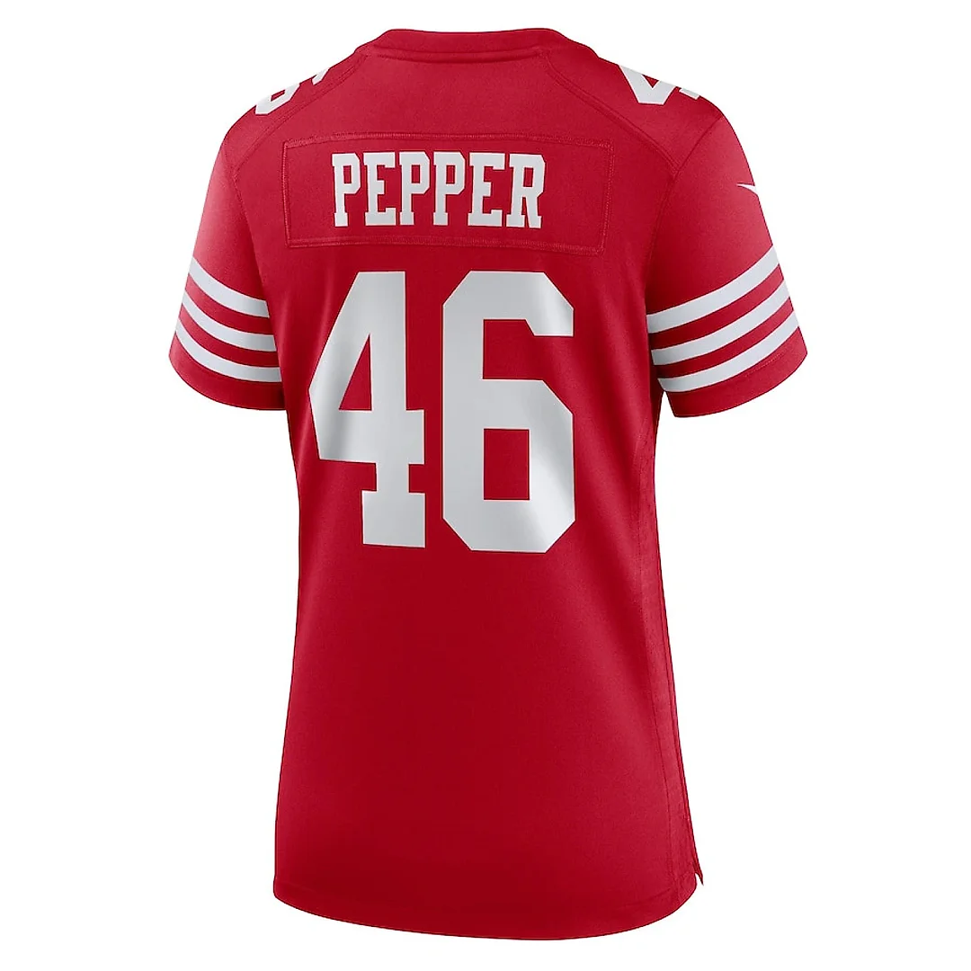 Zennovawear Taybor Pepper 46 San Francisco 49ers Women's Game Jersey - Scarlet
