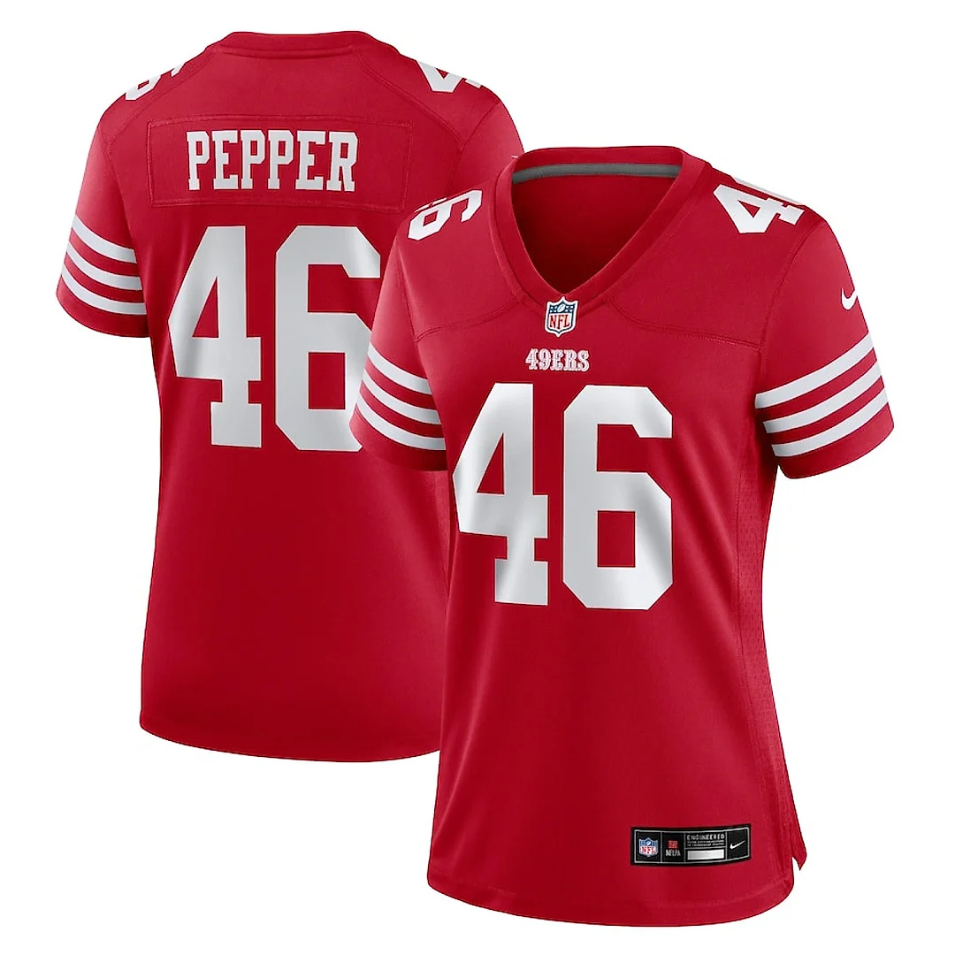 Zennovawear Taybor Pepper 46 San Francisco 49ers Women's Game Jersey - Scarlet