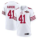 Zennovawear Tayler Hawkins 41 San Francisco 49ers NFC Champions Patch Game Men Jersey - White