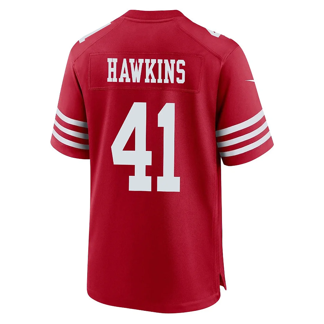 Zennovawear Tayler Hawkins 41 San Francisco 49ers NFC Champions Patch Game Men Jersey - Scarlet