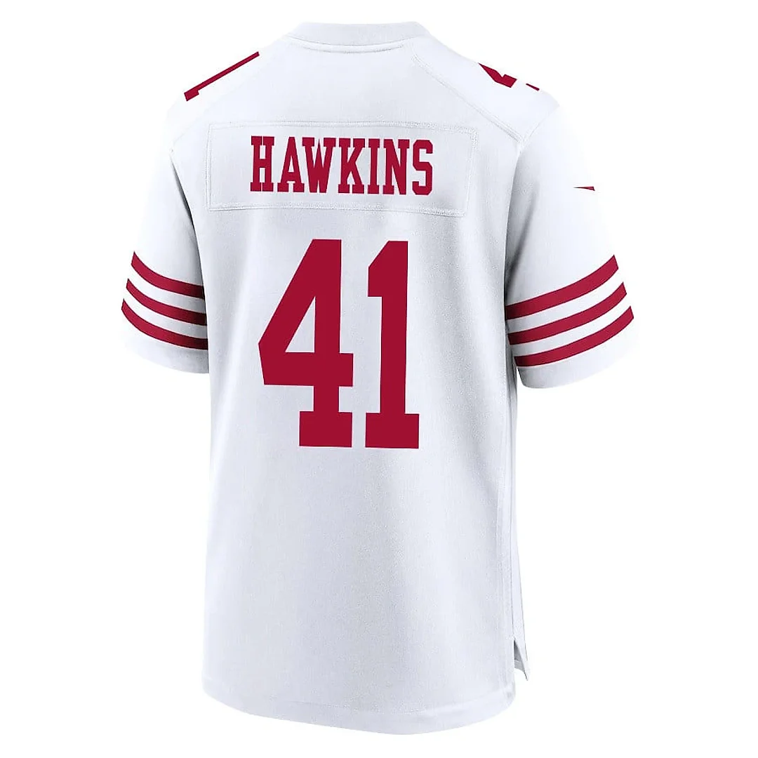 Zennovawear Tayler Hawkins 41 San Francisco 49ers NFC Champions Patch Game Men Jersey - White