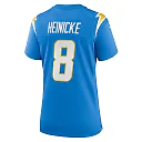 Zennovawear Taylor Heinicke 8 Los Angeles Chargers Women's Game Jersey - Powder Blue