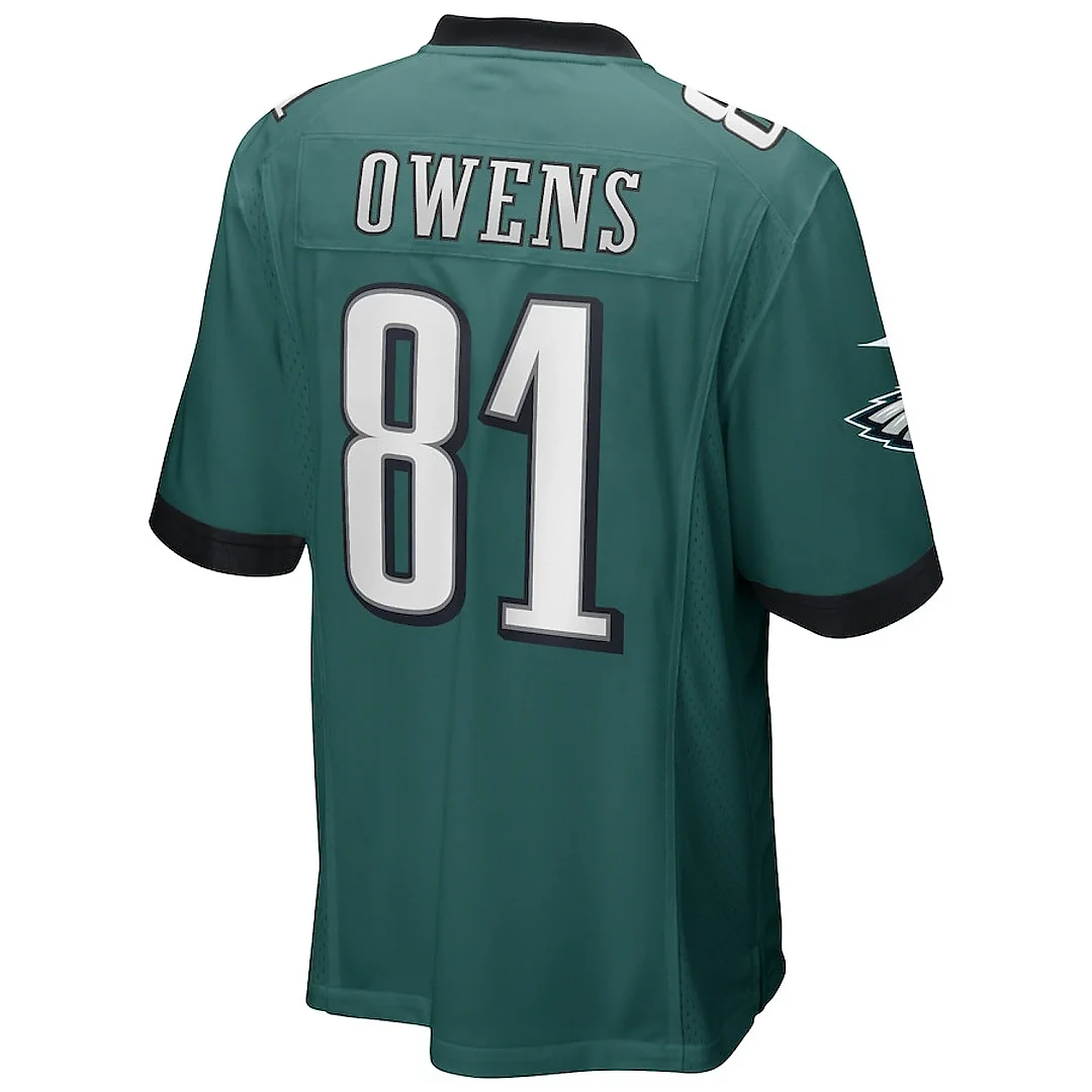 Zennovawear Terrell Owens 81 Philadelphia Eagles Men Game Retired Jersey - Midnight Green