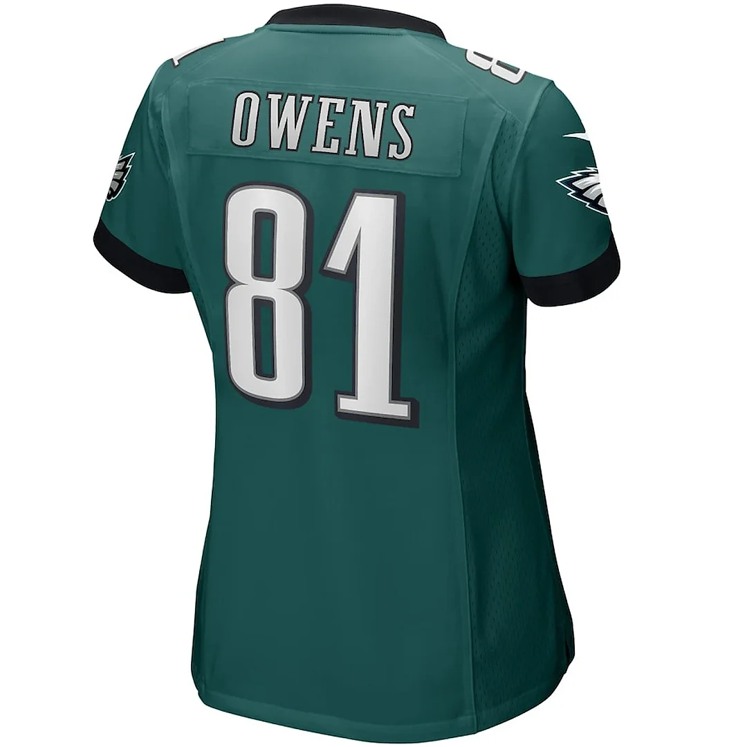 Zennovawear Terrell Owens 81 Philadelphia Eagles Women Game Retired Jersey - Midnight Green