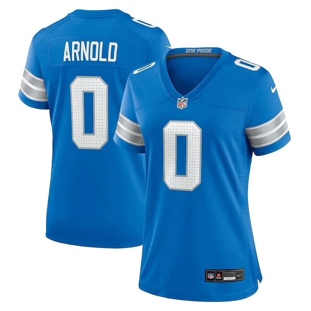 Zennovawear Terrion Arnold 0 Detroit Lions Women's Team Game Jersey - Blue