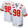 Zennovawear Tershawn Wharton 98 Kansas City Chiefs AFC Champions Patch Game Men Jersey - White