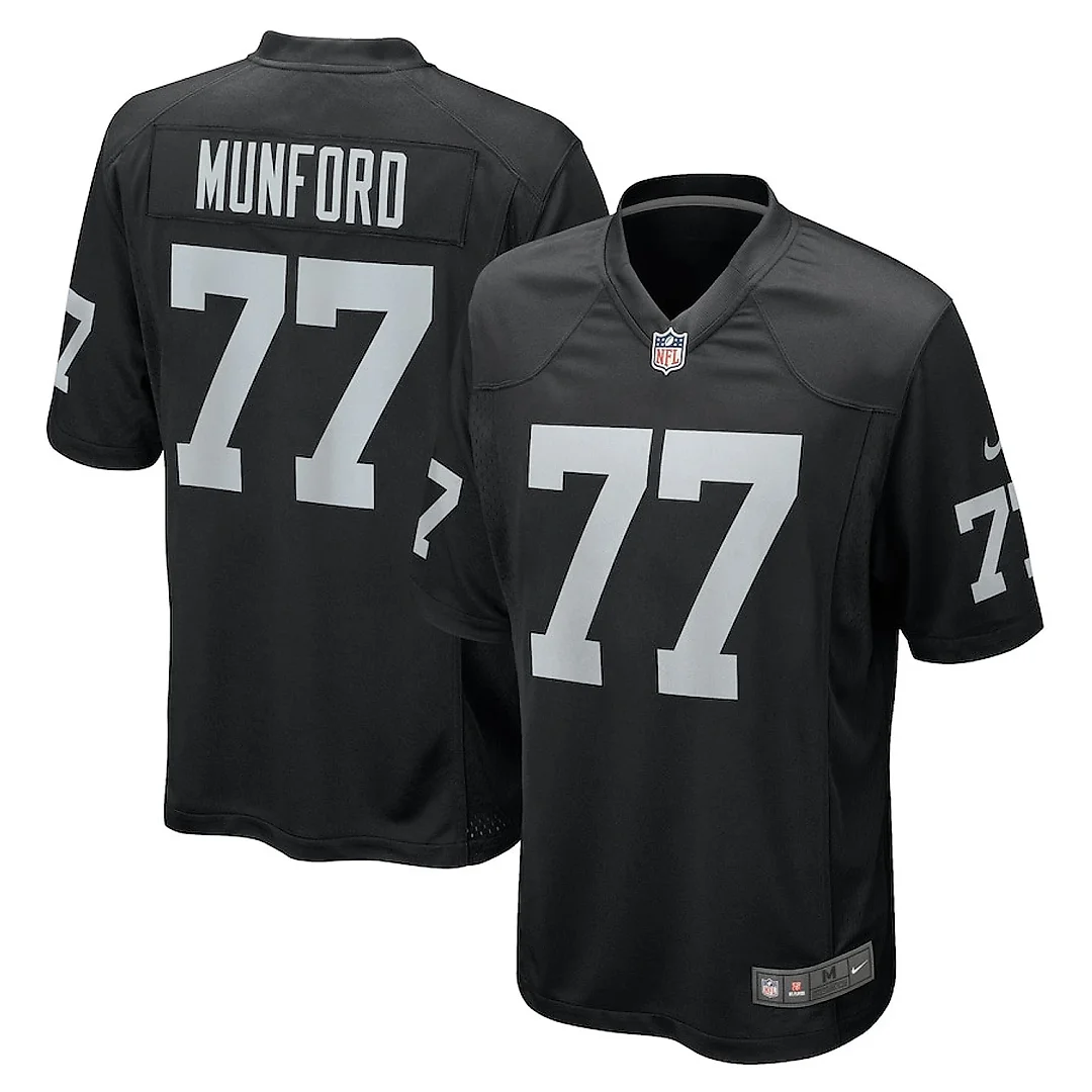 Zennovawear Thayer Munford Jr. 77 Las Vegas Raiders Team Game Men Jersey - Black