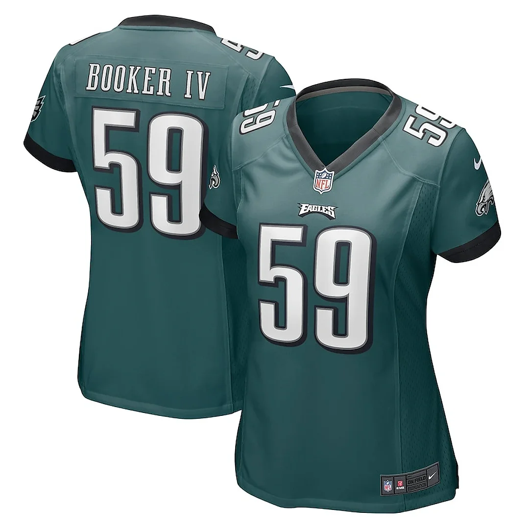Zennovawear Thomas Booker IV 59 Philadelphia Eagles Game Women Jersey - Midnight Green