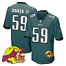 Zennovawear Thomas Booker IV 59 Philadelphia Eagles Super Bowl LIX New Orleans Patch Game Men Jersey - Midnight Green