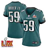 Zennovawear Thomas Booker IV 59 Philadelphia Eagles Super Bowl LIX Women's Jersey - Midnight Green