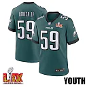 Zennovawear Thomas Booker IV 59 Philadelphia Eagles Super Bowl LIX YOUTH Jersey - Midnight Green