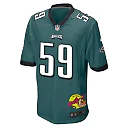 Zennovawear Thomas Booker IV 59 Philadelphia Eagles Super Bowl LIX New Orleans Patch Game Men Jersey - Midnight Green
