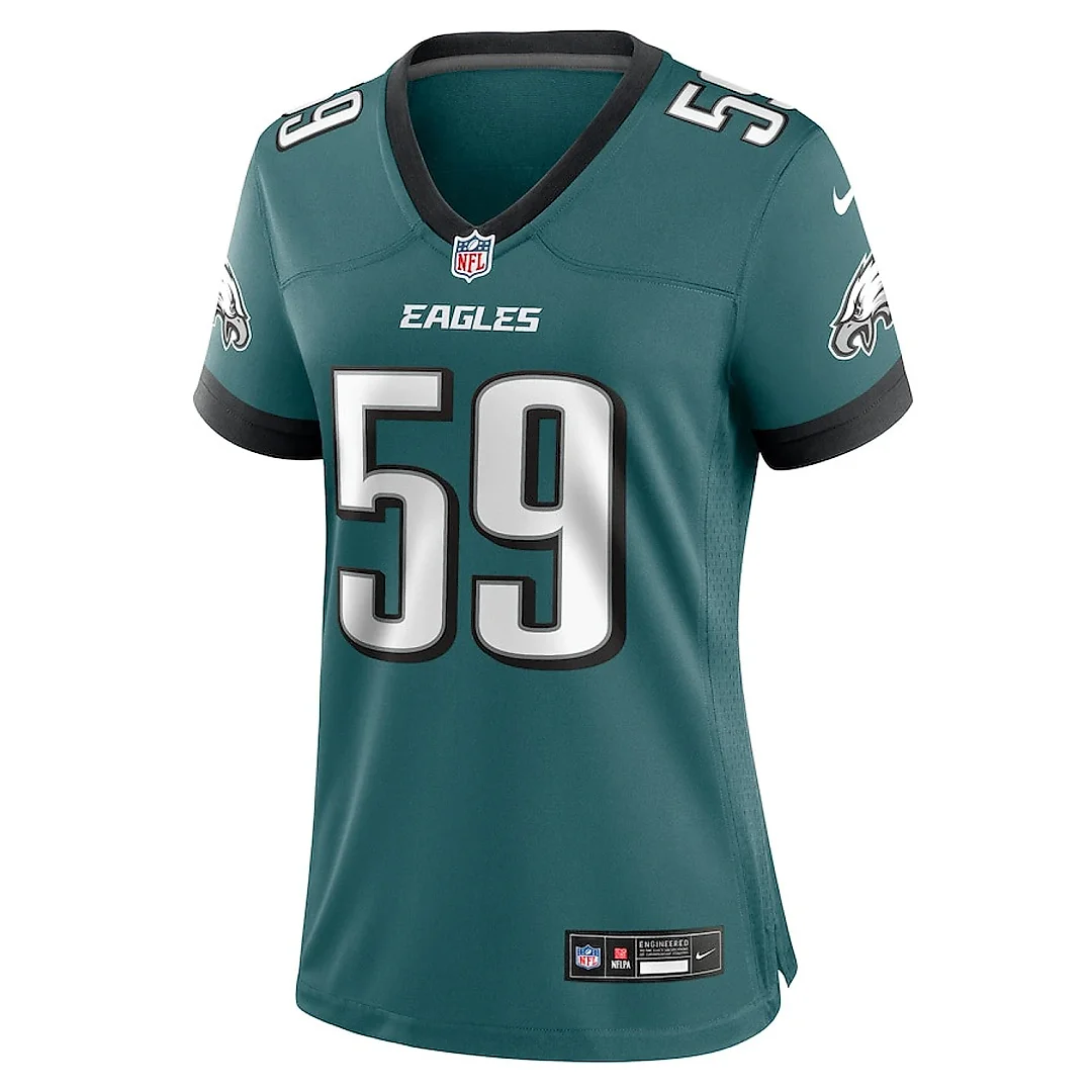 Zennovawear Thomas Booker IV 59 Philadelphia Eagles Women's Team Game Jersey - Midnight Green