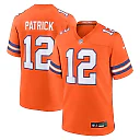 Zennovawear Tim Patrick 12 Denver Broncos Mile High Collection 1977 Throwback Player Game Men Jersey - Orange