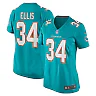 Zennovawear Tino Ellis 34 Miami Dolphins Women Home Game Jersey - Aqua