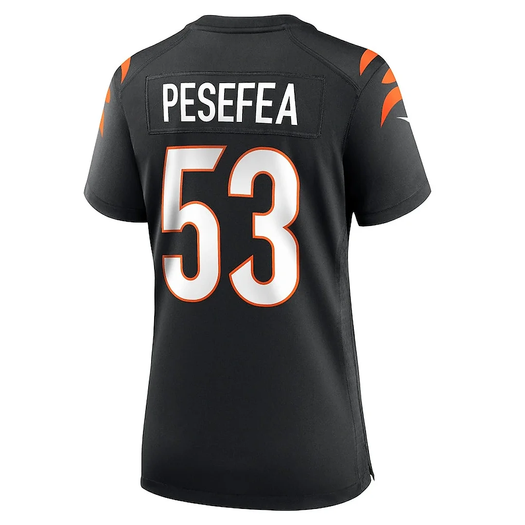 Zennovawear TJ Pesefea 53 Cincinnati Bengals Women's Team Game Jersey - Black