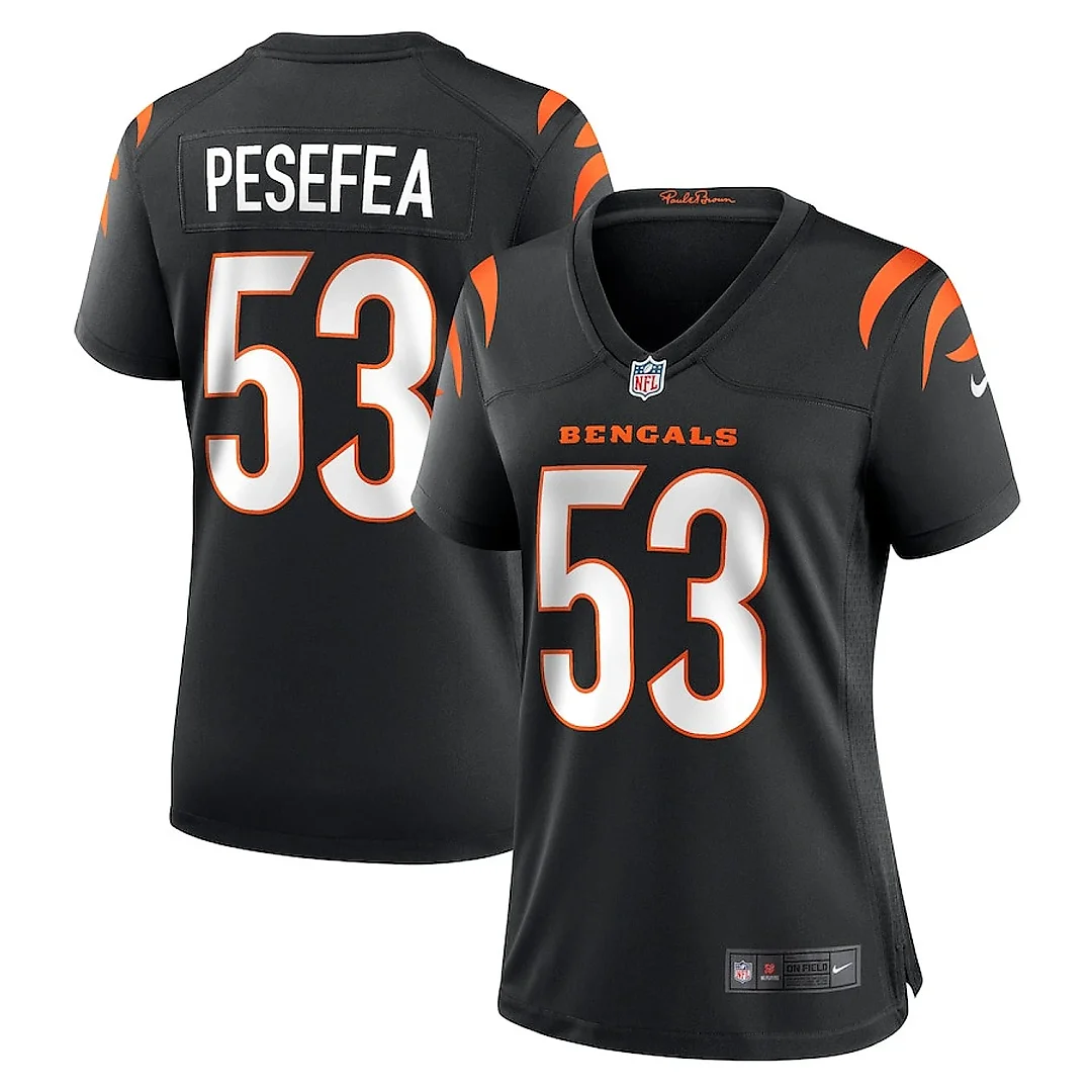 Zennovawear TJ Pesefea 53 Cincinnati Bengals Women's Team Game Jersey - Black
