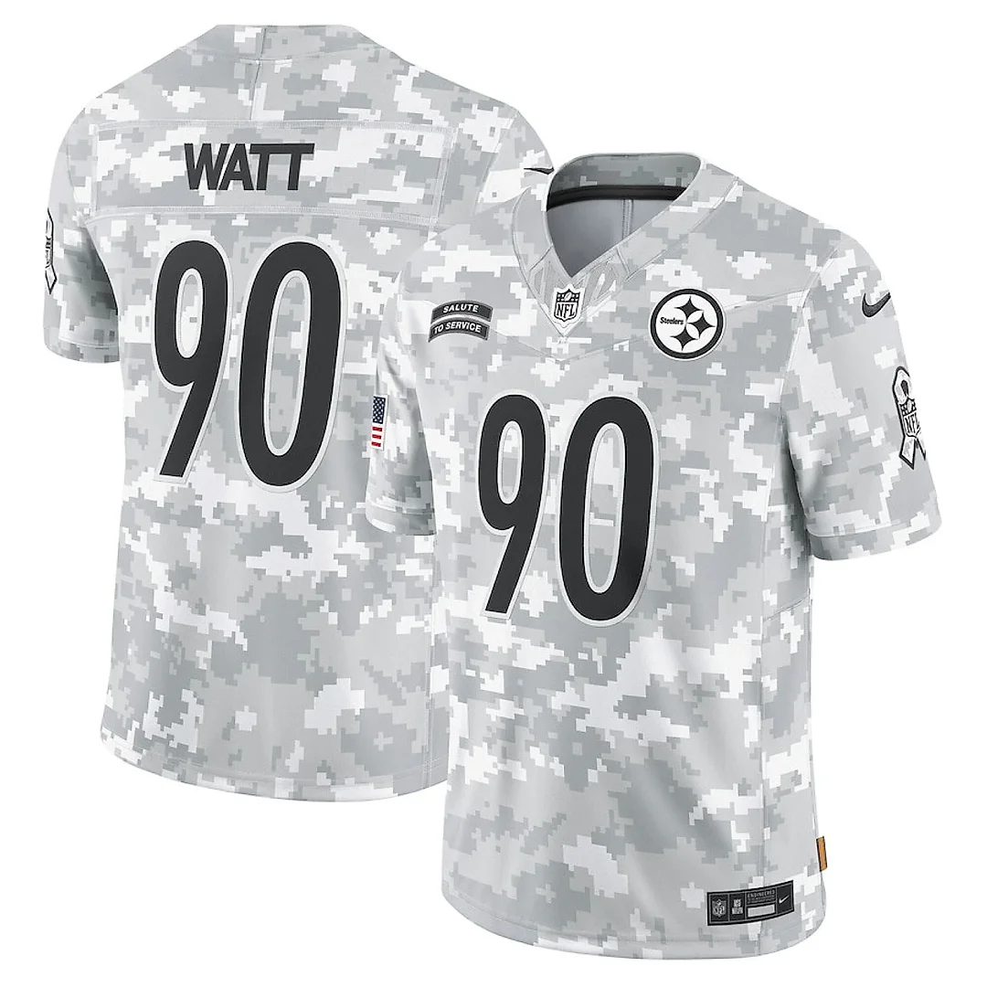 Zennovawear T.J. Watt 90 Pittsburgh Steelers 2024 Salute to Service Limited Men Jersey - Arctic Camo