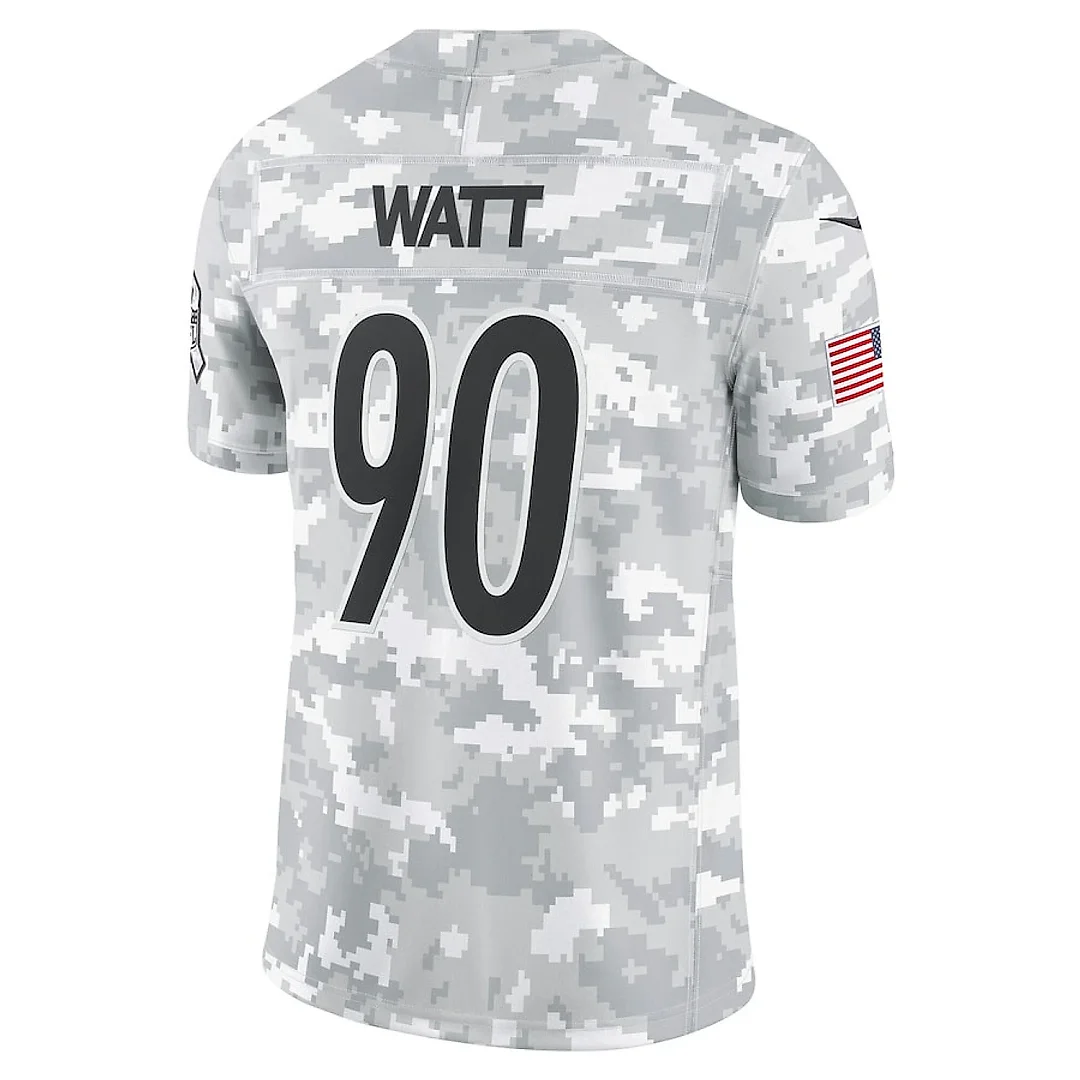 Zennovawear T.J. Watt 90 Pittsburgh Steelers 2024 Salute to Service Limited Men Jersey - Arctic Camo