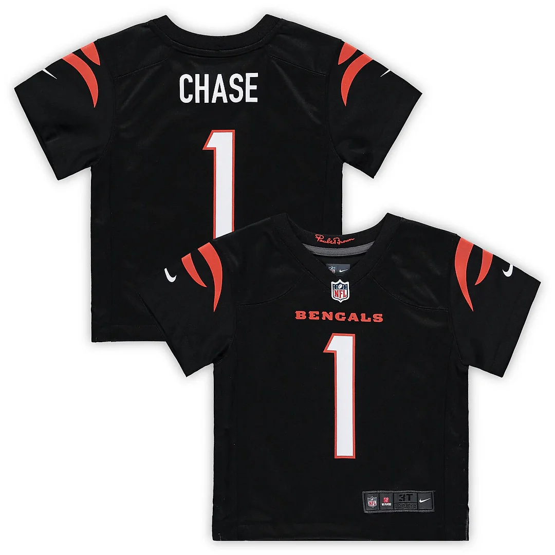 Zennovawear Ja'Marr Chase Cincinnati Bengals Toddler Game Jersey - Black