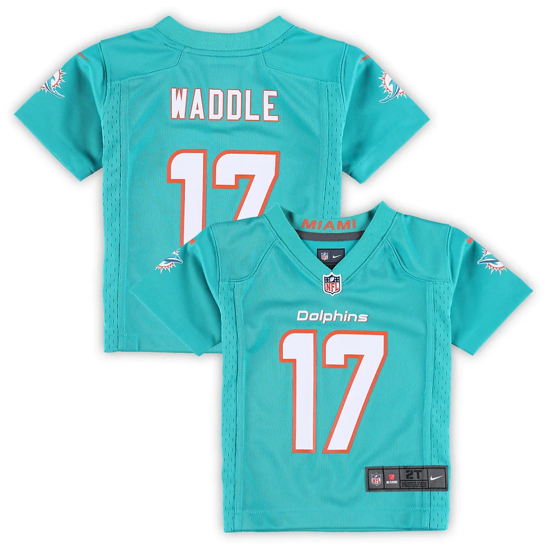 Zennovawear Jaylen Waddle Miami Dolphins Toddler Game Jersey - Aqua