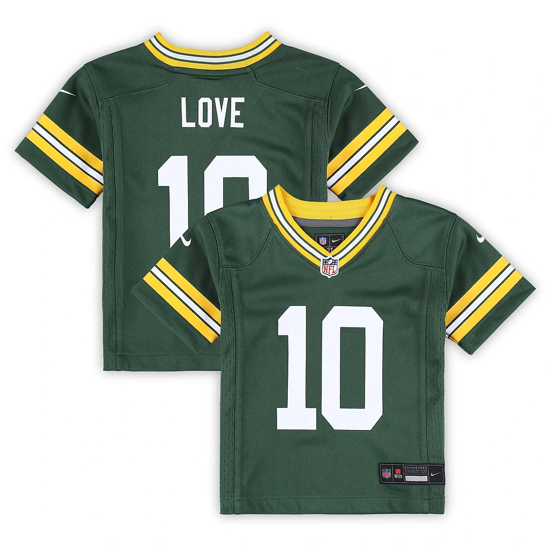 Zennovawear Jordan Love Green Bay Packers Toddler Game Jersey - Green
