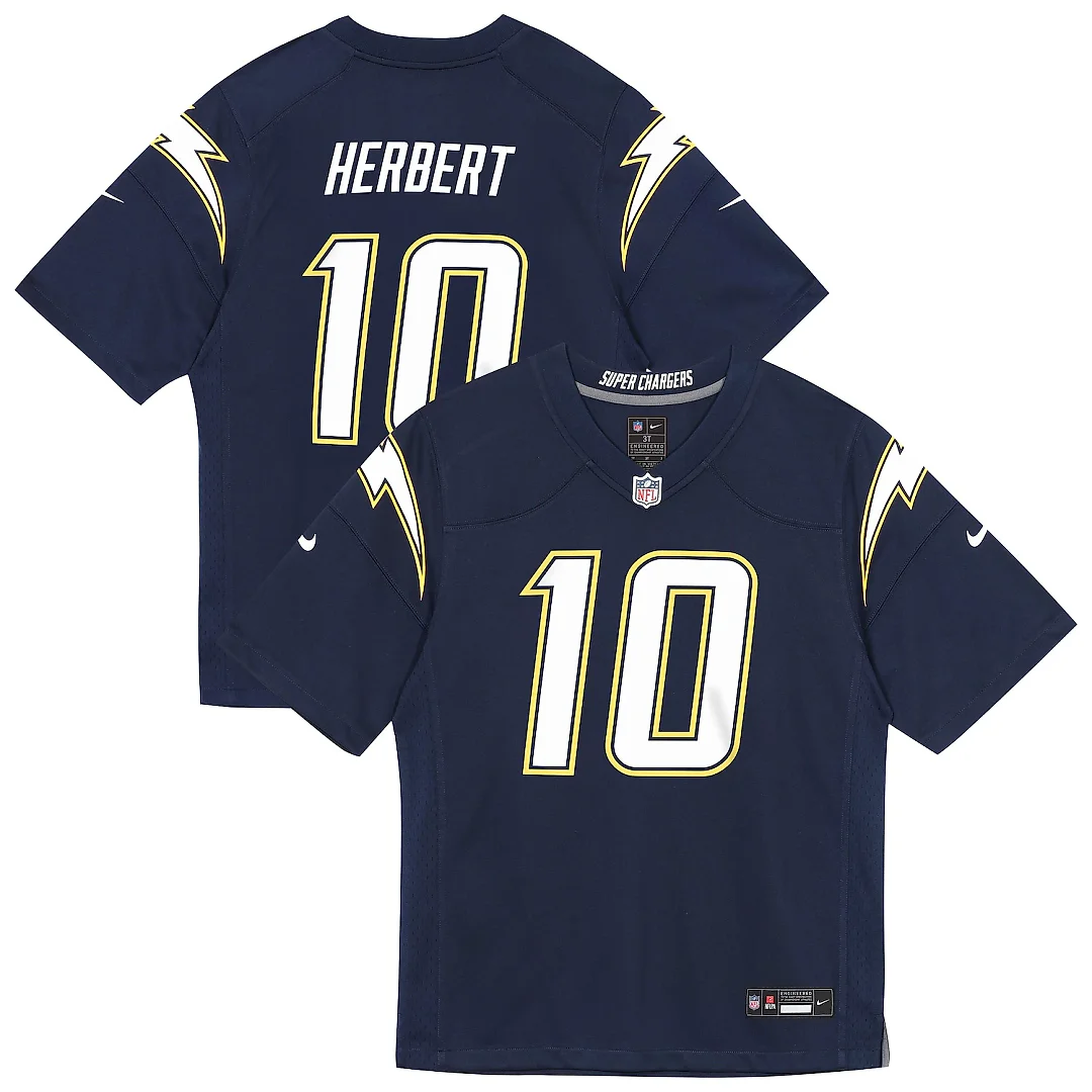 Zennovawear Justin Herbert Los Angeles Chargers Toddler Alternate Super Chargers Game Jersey - Navy