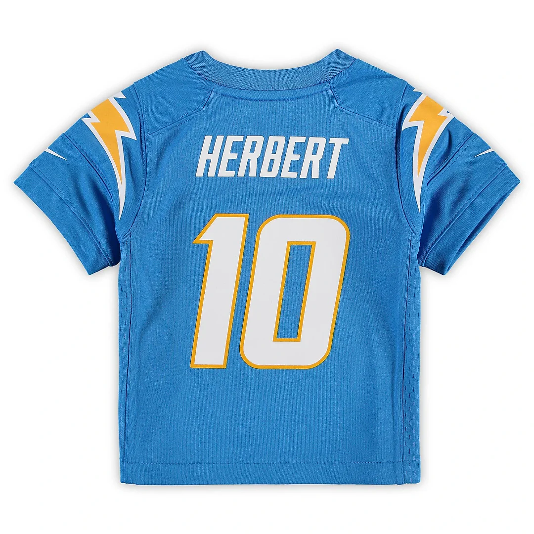 Zennovawear Justin Herbert Los Angeles Chargers Toddler Game Jersey - Powder Blue