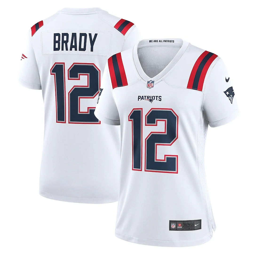 Zennovawear Tom Brady 12 New England Patriots Women Retired Game Jersey - White