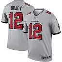 Zennovawear Tom Brady 12 Tampa Bay Buccaneers Men Inverted Legend Jersey - Gray