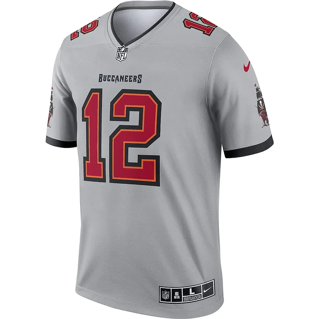 Zennovawear Tom Brady 12 Tampa Bay Buccaneers Men Inverted Legend Jersey - Gray