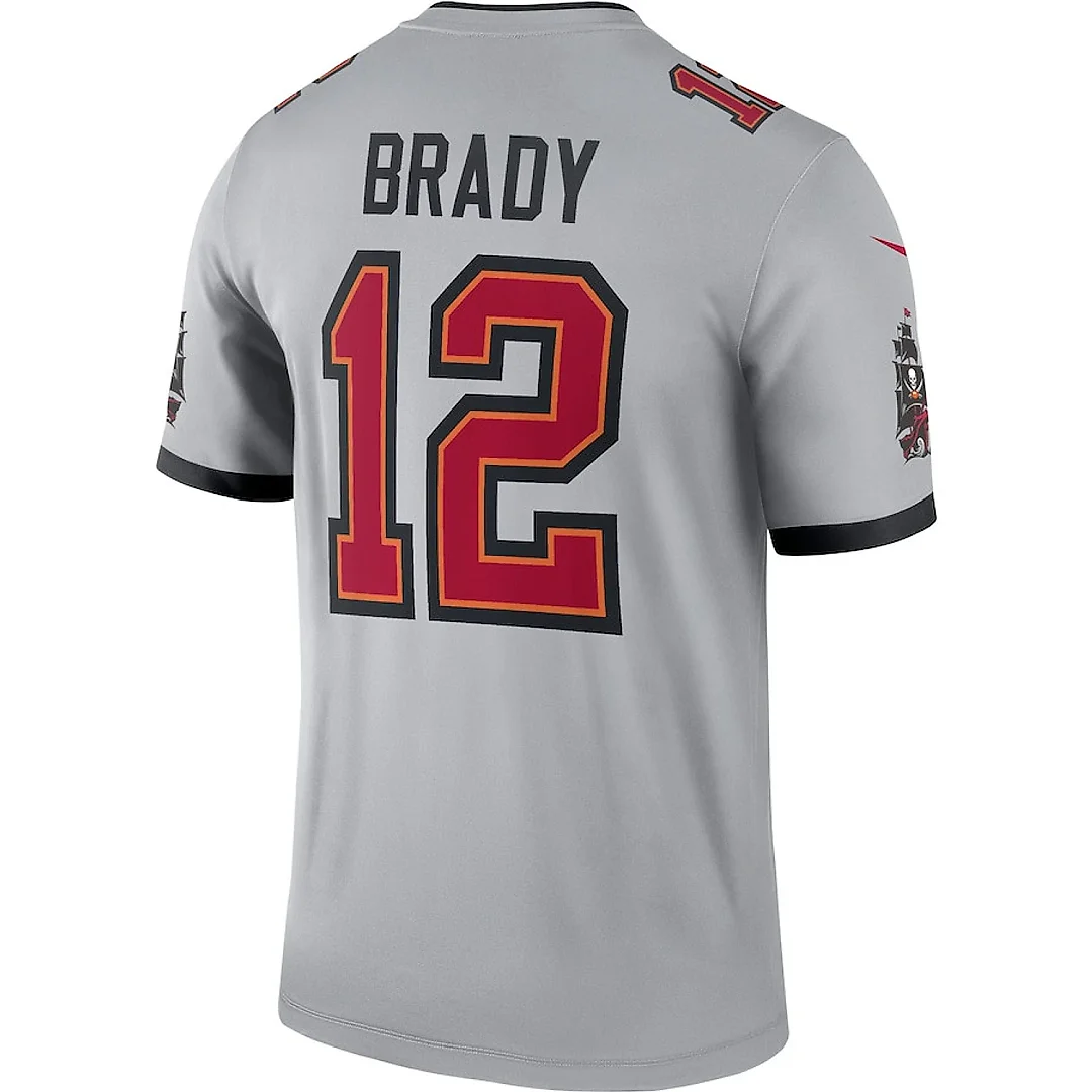 Zennovawear Tom Brady 12 Tampa Bay Buccaneers Men Inverted Legend Jersey - Gray