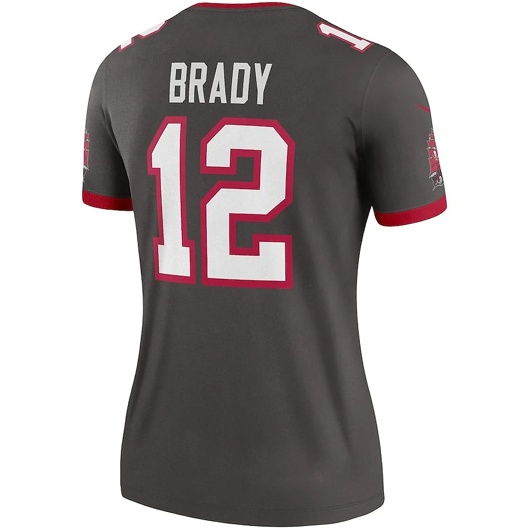 Zennovawear Tom Brady 12 Tampa Bay Buccaneers Women Alternate Legend Jersey - Pewter