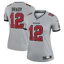 Zennovawear Tom Brady 12 Tampa Bay Buccaneers Women Inverted Legend Jersey - Gray