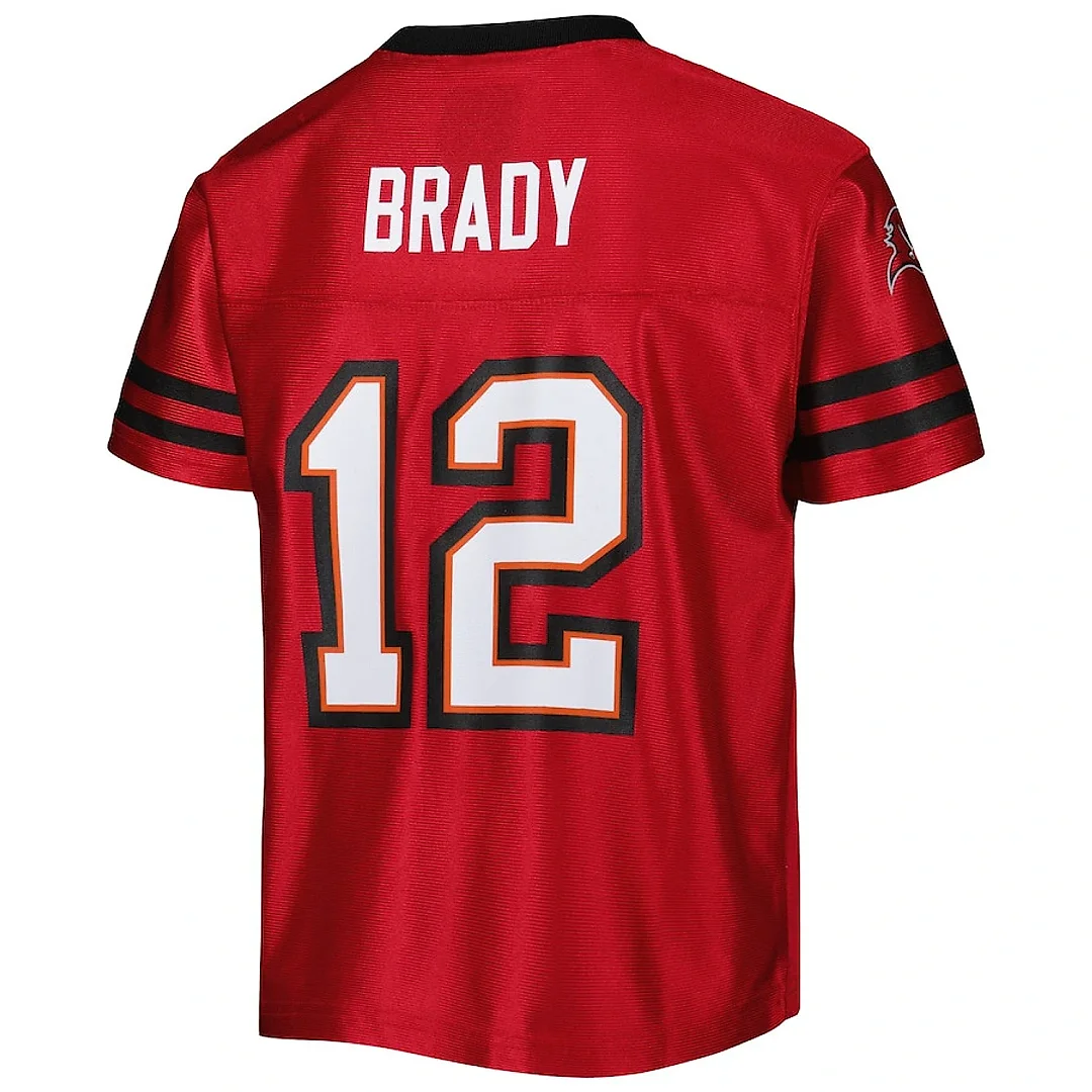 Zennovawear Tom Brady 12 Tampa Bay Buccaneers YOUTH Game Jersey - Red