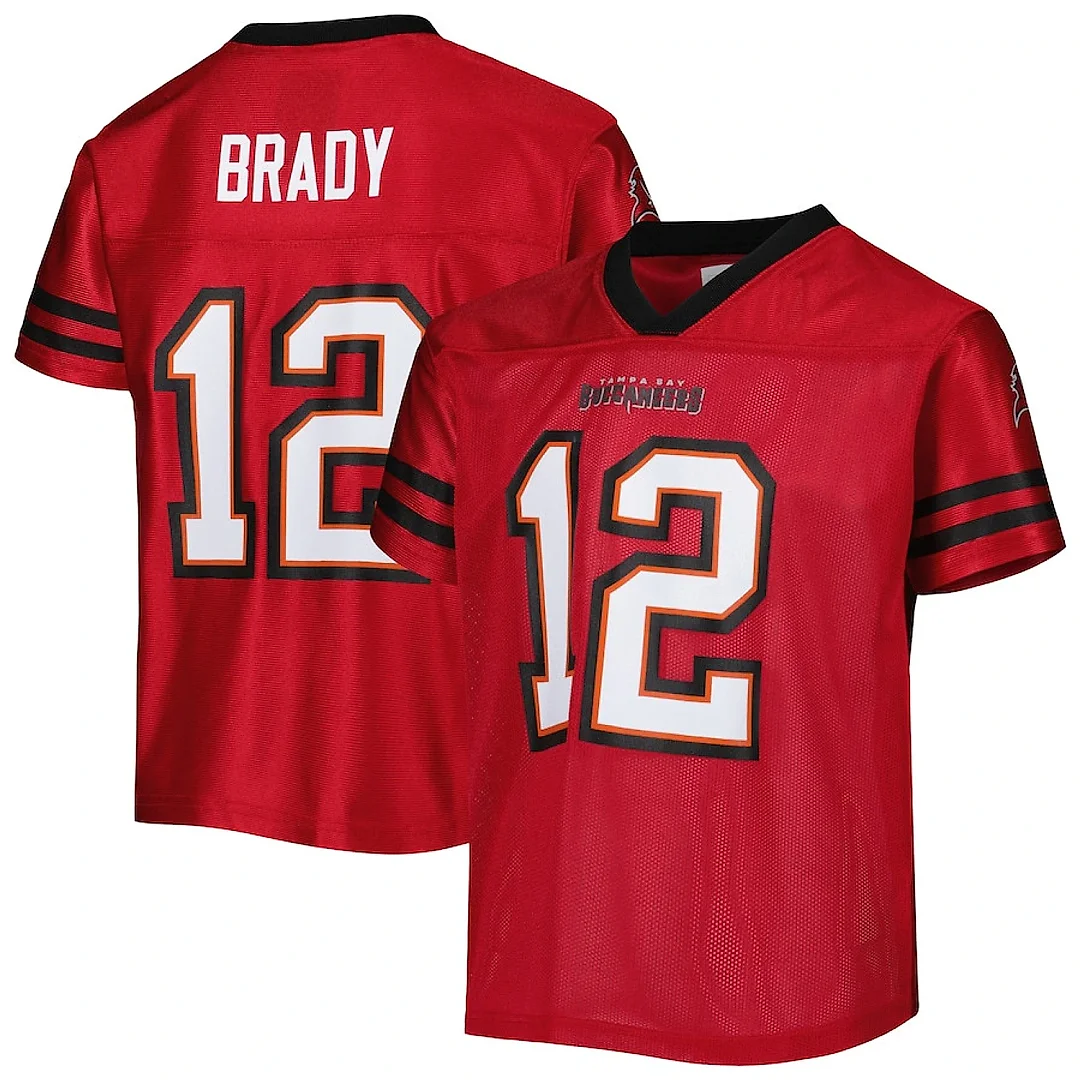 Zennovawear Tom Brady 12 Tampa Bay Buccaneers YOUTH Game Jersey - Red