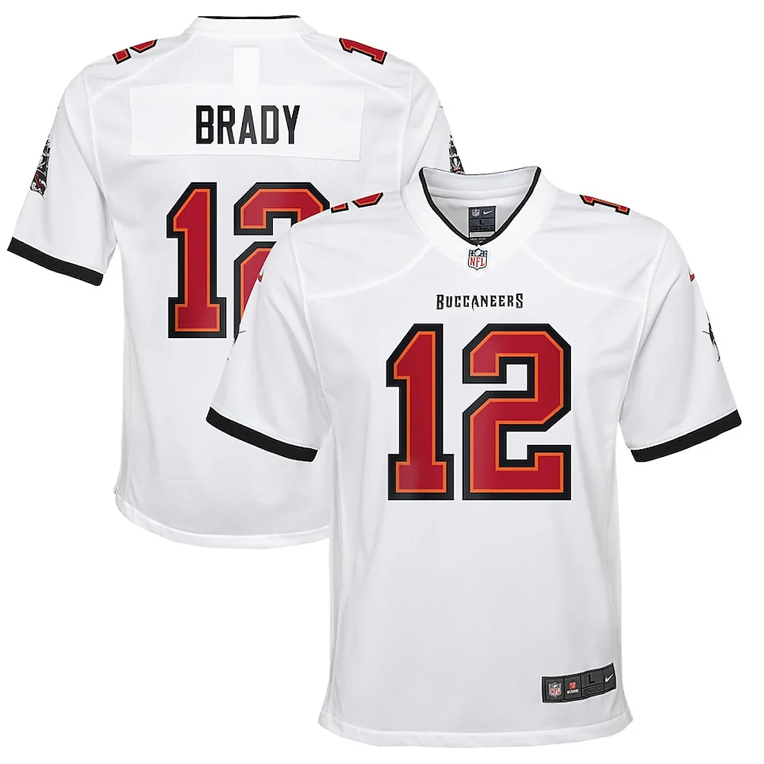Zennovawear Tom Brady 12 Tampa Bay Buccaneers YOUTH Game Jersey - White