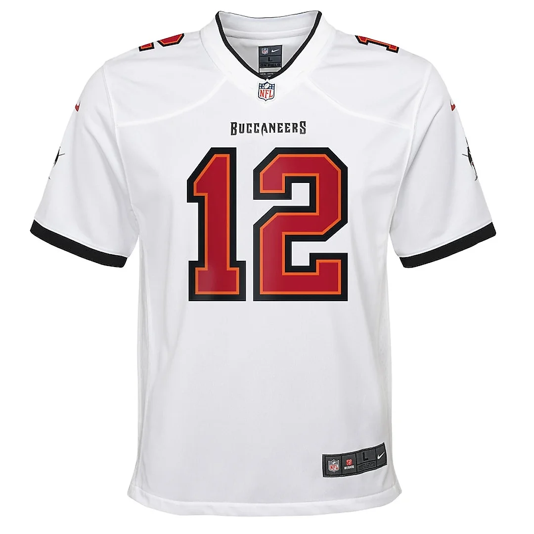Zennovawear Tom Brady 12 Tampa Bay Buccaneers YOUTH Game Jersey - White