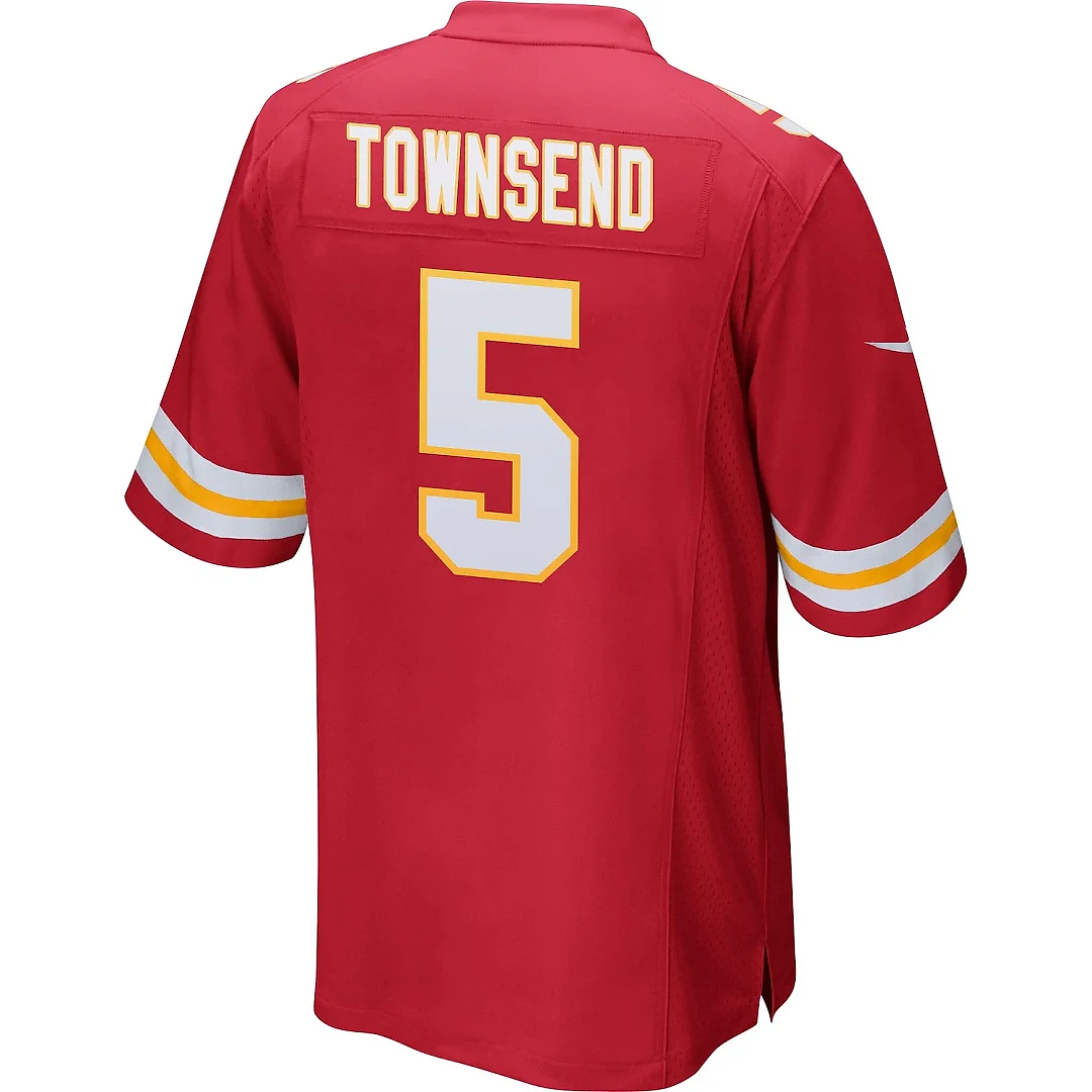 Zennovawear Tommy Townsend 5 Kansas City Chiefs AFC Champions Patch Game Men Jersey - Red