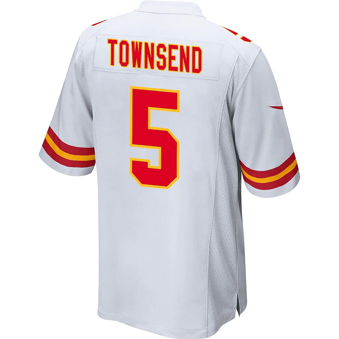 Zennovawear Tommy Townsend 5 Kansas City Chiefs AFC Champions Patch Game Men Jersey - White