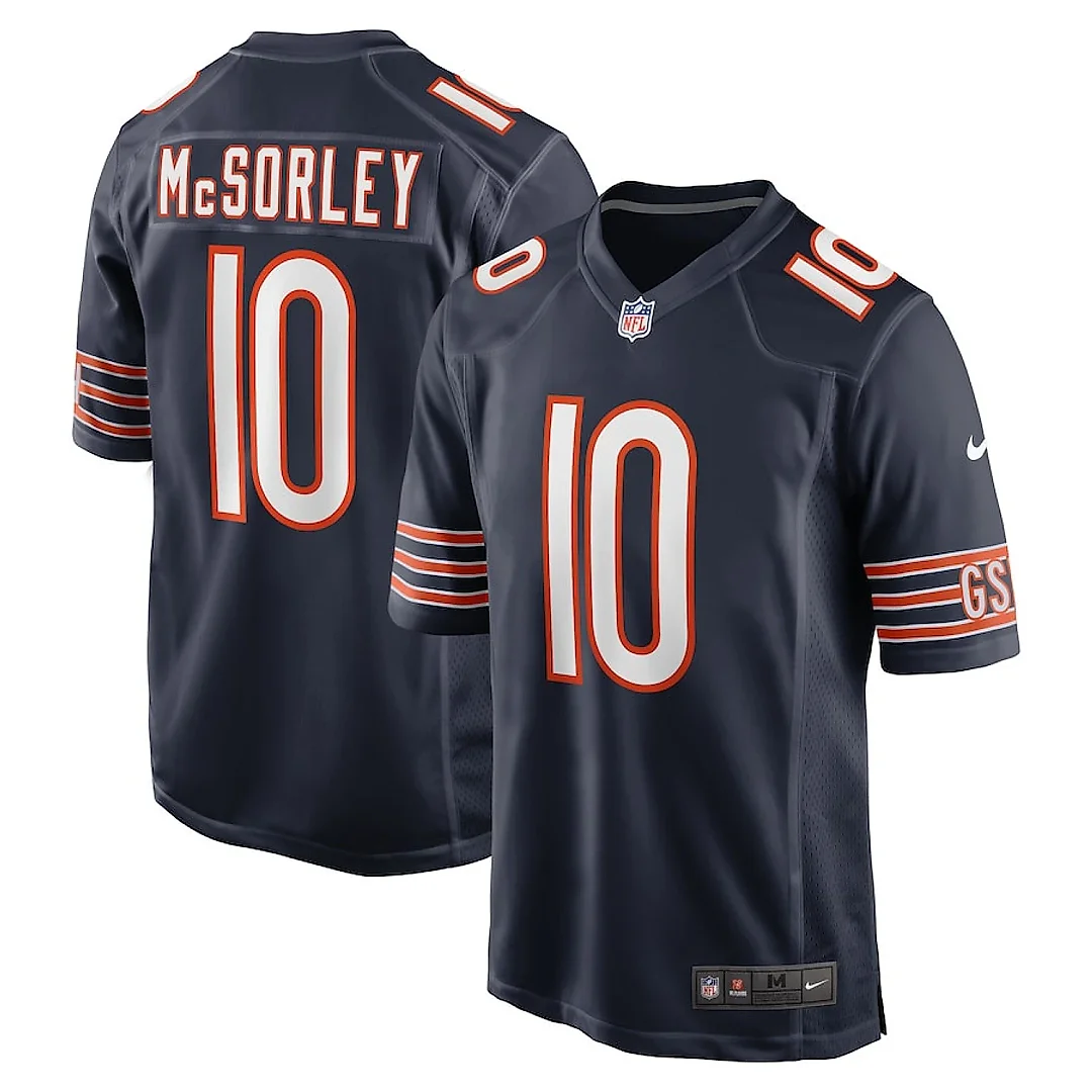 Zennovawear Trace McSorley 10 Chicago Bears Team Game Men Jersey - Navy