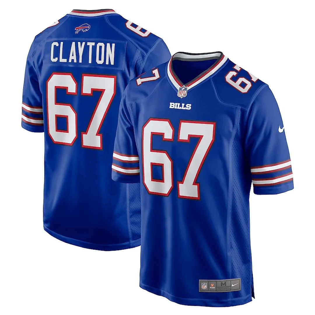 Zennovawear Travis Clayton 67 Buffalo Bills Game Men Jersey - Royal