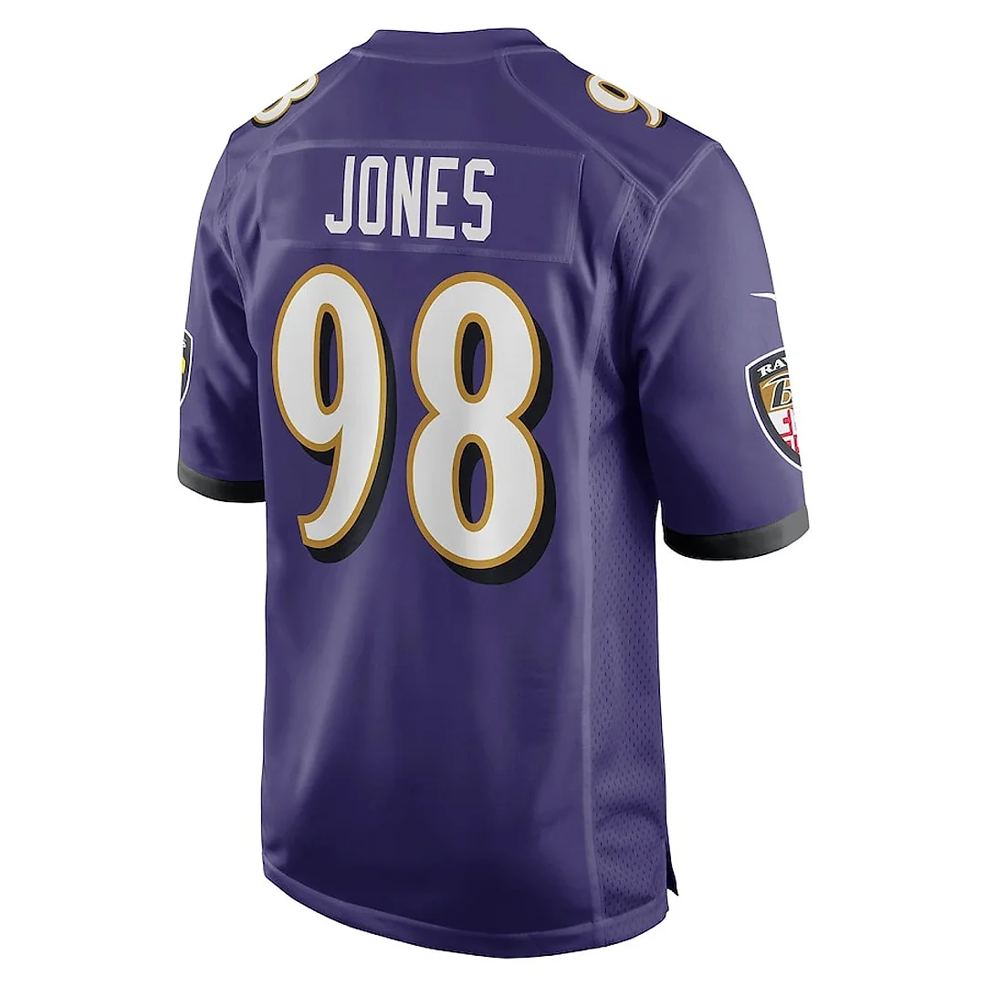 Zennovawear Travis Jones 98 Baltimore Ravens Team Game Men Jersey - Purple