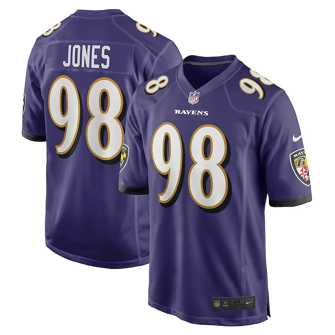 Zennovawear Travis Jones 98 Baltimore Ravens Team Game Men Jersey - Purple