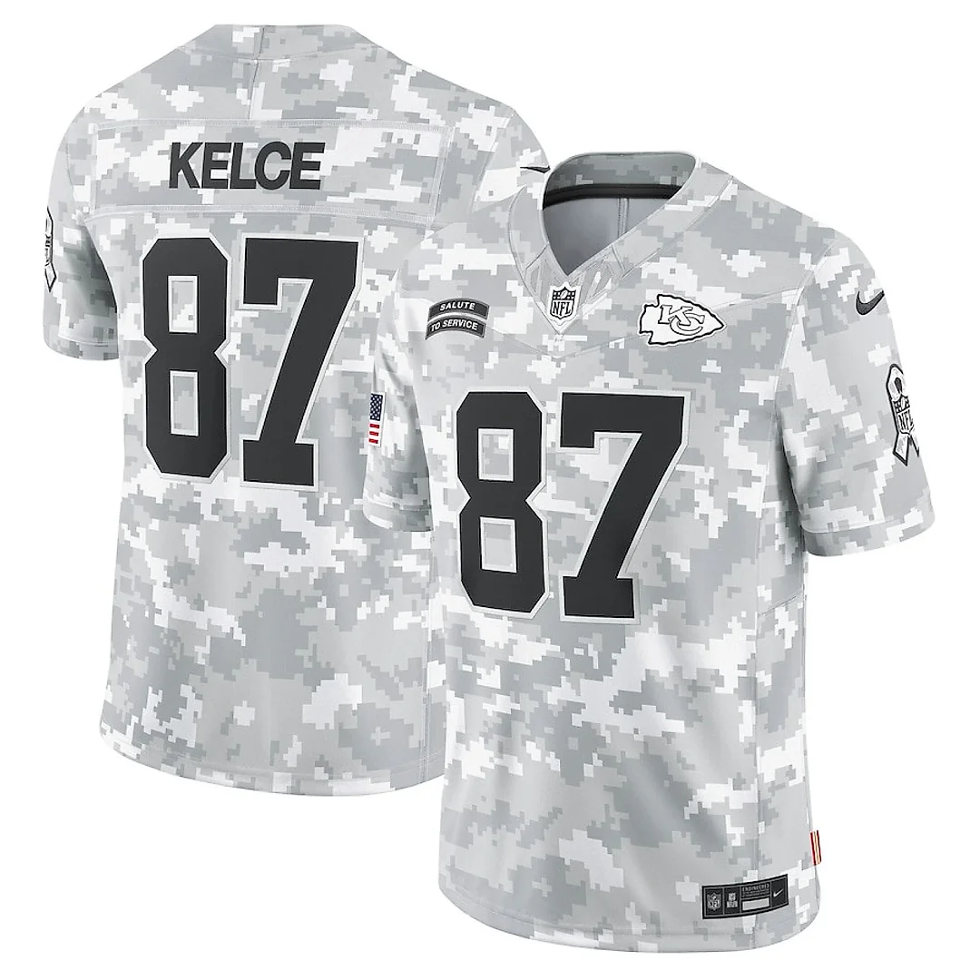 Zennovawear Travis Kelce 87 Kansas City Chiefs 2024 Salute to Service Limited Men Jersey - Arctic Camo